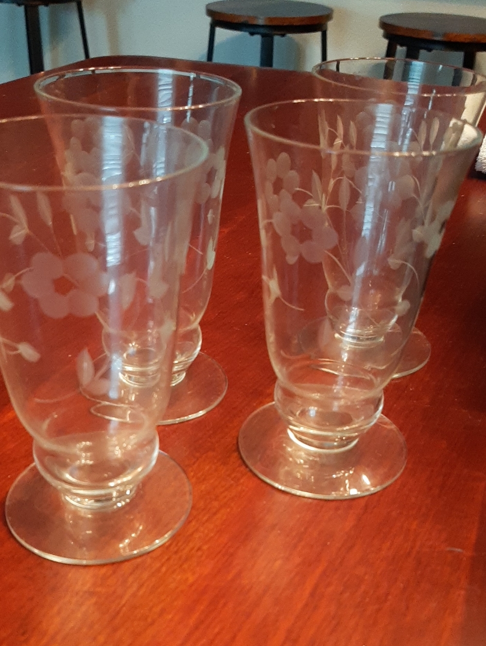 Princess House Heritage Vintage Etched Floral Glass 4oz Juice/Sherry/Drink/Wine